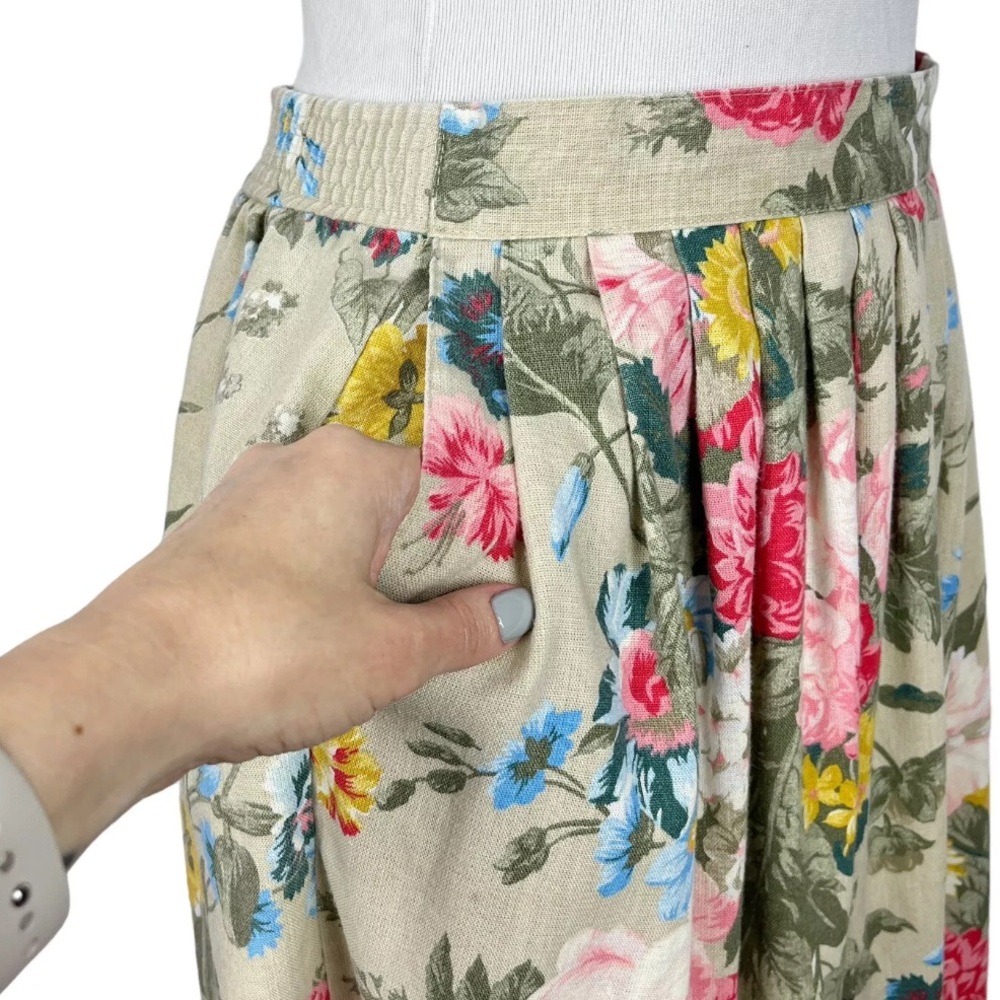 Vintage Floral Print Maxi Skirt Womens Medium 90s Y2K - Picture 10 of 13